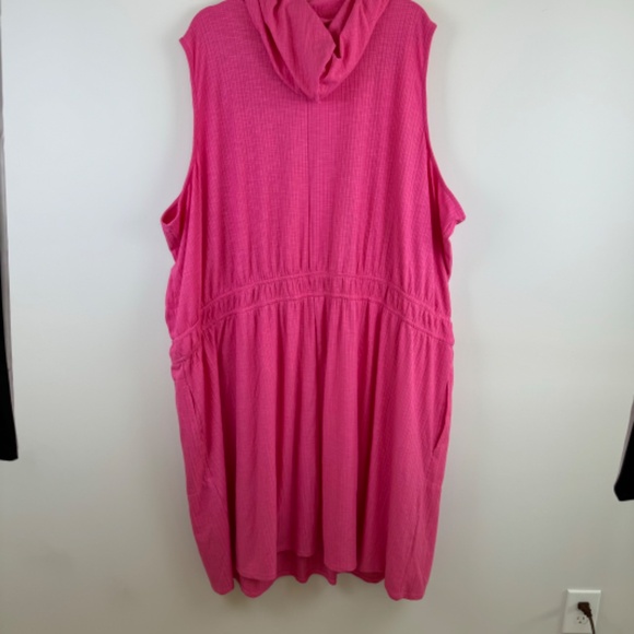 LIVI LANE BRYANT Pink Flame Sleeveless Hooded Ribbed Dress NWT / Plus 38 - 40 - Picture 9 of 16